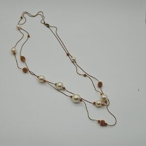 Vintage Pearl and Gold-Tone Necklace